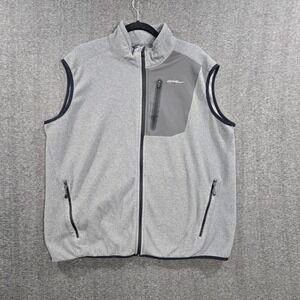 Eddie Bauer First Ascent Fleece‎ Vest Full Zip Outdoor Hiking Mens XL Gray